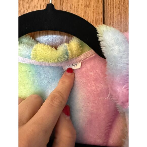Rainbow Unicorn Hooded Robe Medium 7-8 - Picture 2 of 5